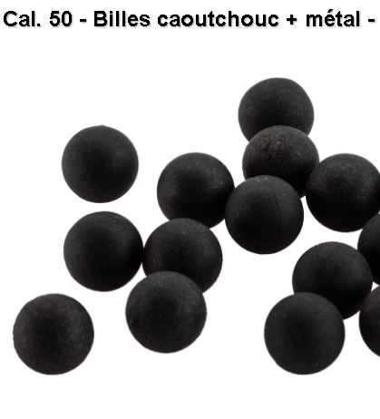 Cal. 50 - Billes caoutchouc  sac de 20 billes