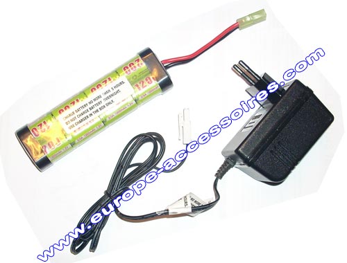Pack batterie 8.4v 1200mah - Type Mini avec chargeur secteur 220v