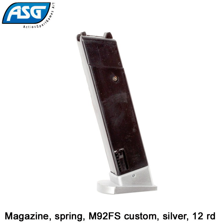 ASG - magazin, spring, M92FS custom, silver, 12 rd