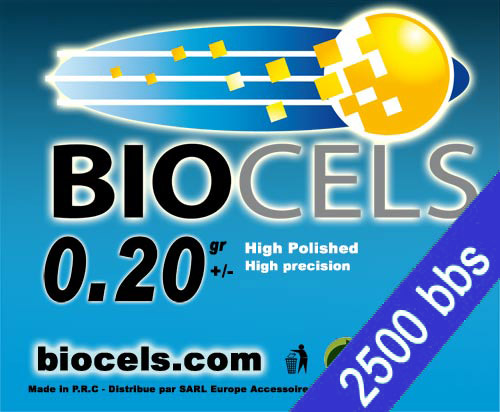 Biocels - BIO-Dégradable 0.20g white bag of 2500 bbs