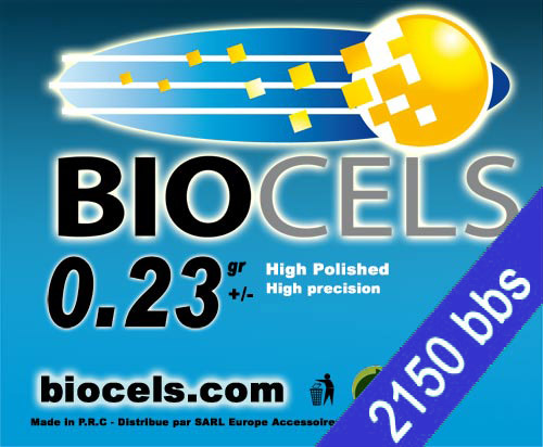 Biocels - bille BIO D�gradable 0.23g blanche sac de 2150bbs