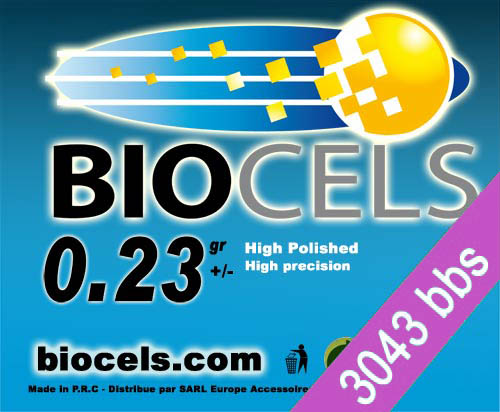 Biocels - bille BIO D�gradable 0.23g blanche sac de 3043bbs