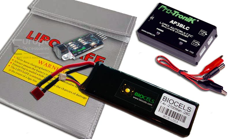Kit BIOCELS - Pack batterie Lipo 7.4v - 2700Mah - 28C