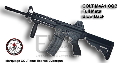 Colt M4A1 CQB Crosse Cranne - Full metal - Blow Back - 6mm