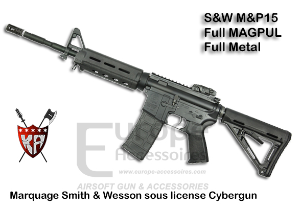 King Arms - SMITH & Wesson M&P15 MAGPUL vertion BK - Full metal - 6mm
