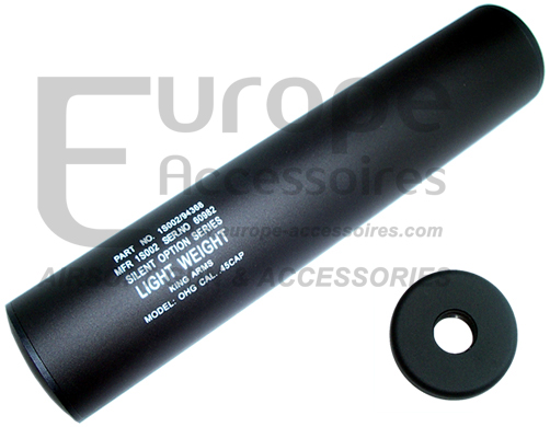 King Arms - Silencieux lisse 14mm (- & +) 40mm X 200mm