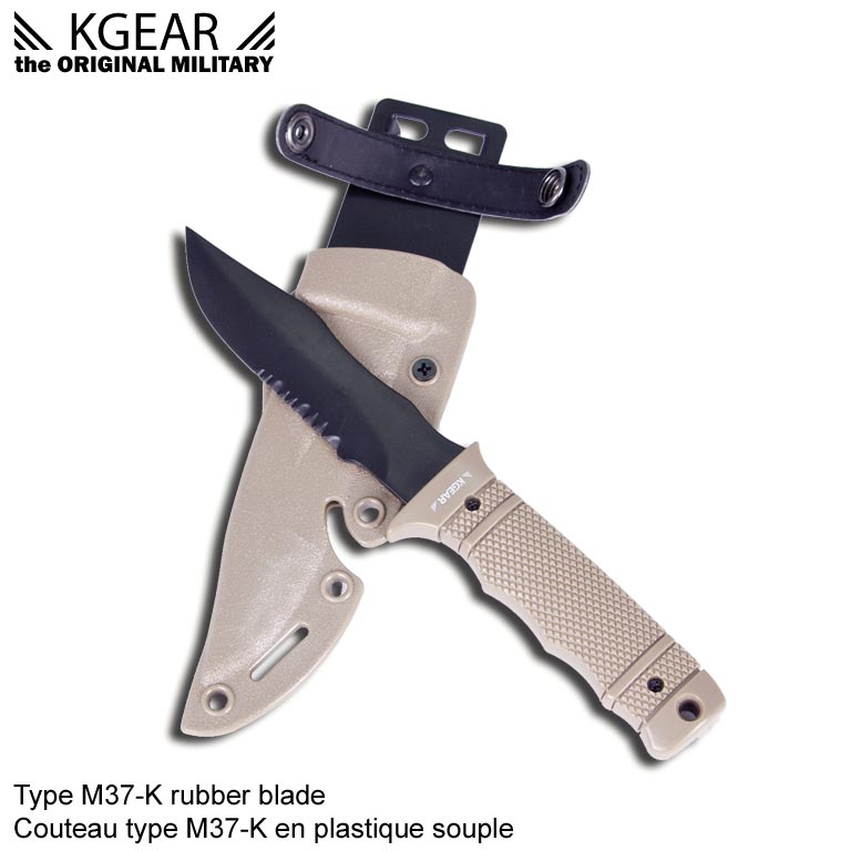 Kgear - Type M37-K rubber blade - Couteau type M37-K en plastique souple - TAN