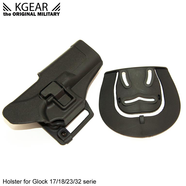 Kgear - Holster à rétention de ceinturon pour type GLOCK - Noir - Droitier