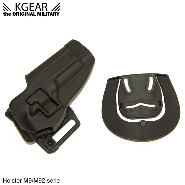 Kgear - Holster à rétention de ceinturon pour type M9 - Noir - Droitier