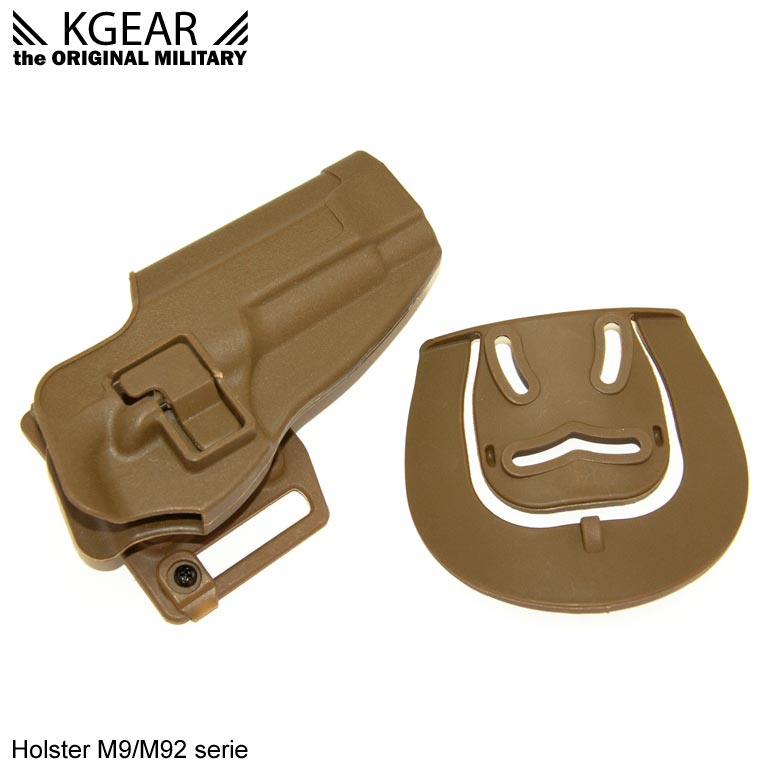 Kgear - Holster à rétention de ceinturon pour type M9 - TAN - Droitier
