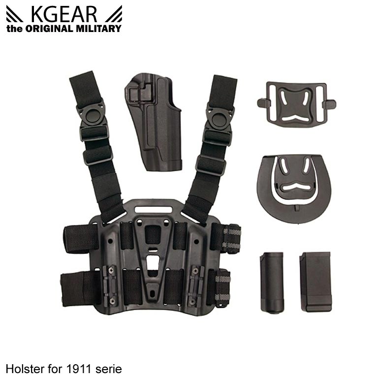 Kgear - Kit Holster à rétention (02) pour type 1911 - Noir - Droitier