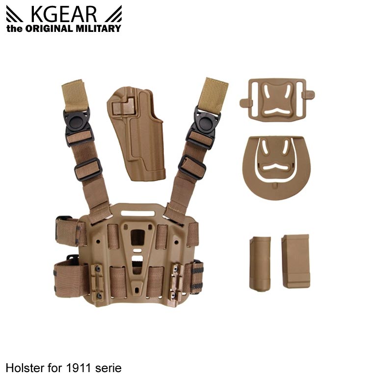Kgear - Kit Holster à rétention (02) pour type 1911 - TAN - Droitier