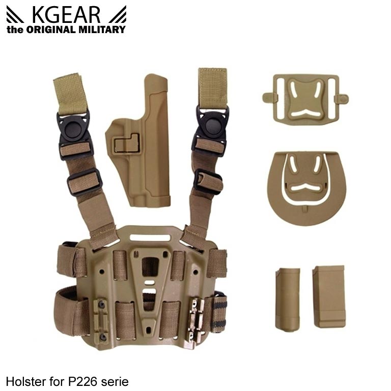 Kgear - Kit Holster à rétention (02) pour type P226 - TAN - Droitier
