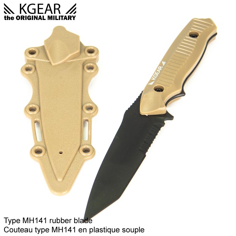 Kgear - Type MH141 rubber blade TAN - Couteau type MH141 en plastique souple - TAN