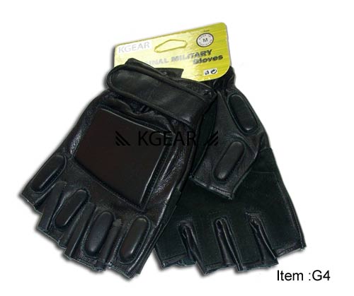 Kgear - Gants 1/2 doigts Cuir taille M - Noir - modèle SWAT