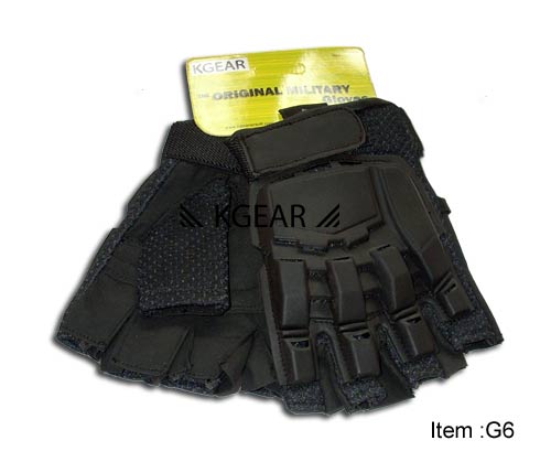 Kgear - Gants 1/2 doits Cuir avec coque ABS taille XS - Noir