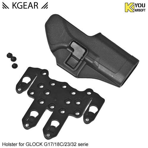 Kgear - Holster à rétention pour type GLOCK (molle) - Noir - Droitier