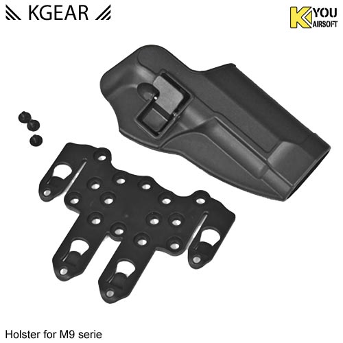 Kgear - Holster à rétention pour type M9 (molle) - Noir - Droitier