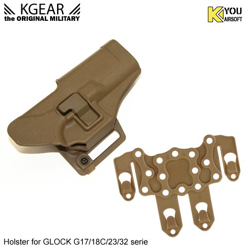 Kgear - Holster à rétention pour type GLOCK (molle) - TAN - Droitier