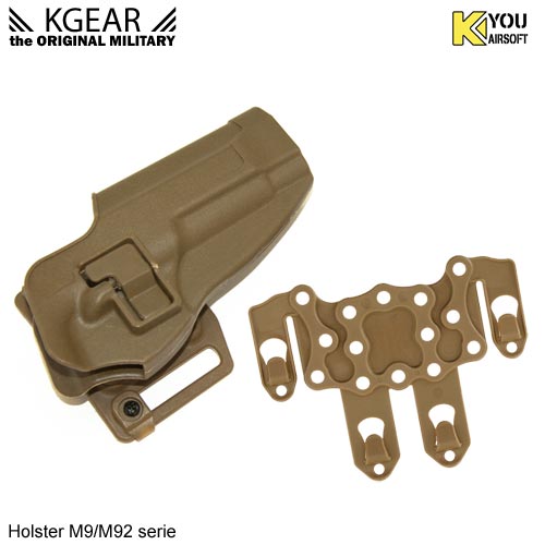 Kgear - Holster à rétention pour type M9 (molle) - TAN - Droitier