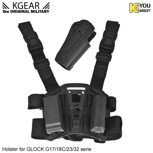Kgear - Kit Holster à rétention (01) pour type GLOCK - Noir - Droitier