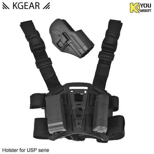 Kgear - Kit Holster à rétention (01) pour type USP - Noir - Droitier