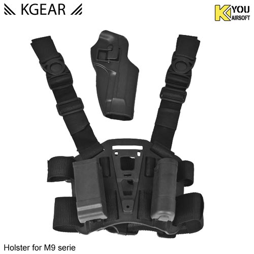 Kgear - Kit Holster à rétention (01) pour type M9 - Noir - Droitier