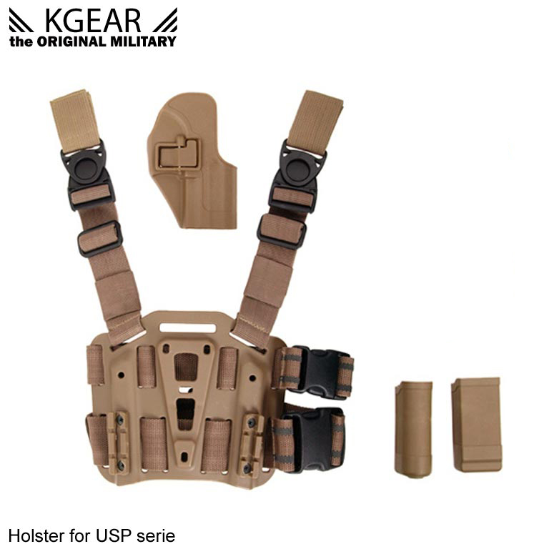 Kgear - Kit Holster à rétention (01) pour type USP - TAN - Droitier
