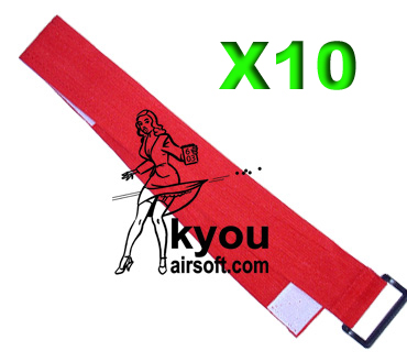 Kyou - Lot de 10 Bandeau de signalement - Rouge