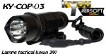 Kyou - Lampe tactical luxon 3W avec interrupteur d�port� & support