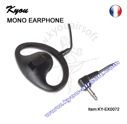 EA-Airsoft - Kyou - Oreillette mono SPORTS pour Radio - (jack 3.5 male)  (réf: KY-EX0072)