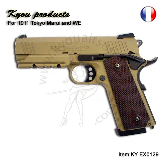 Kyou - Plaquette bois pour 1911 Marui - (Dark brown)