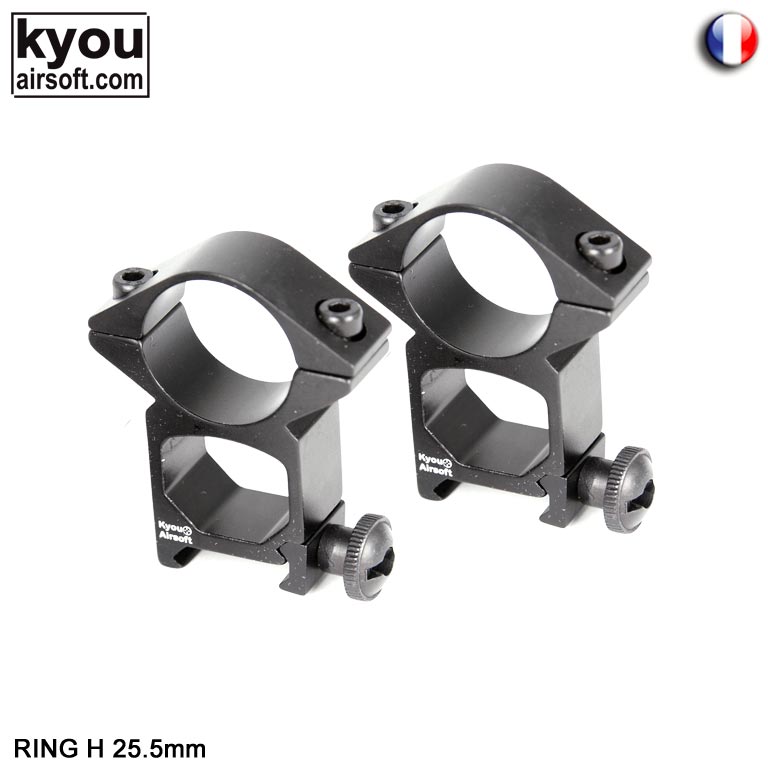 Kyou - Anneaux de lunette 25mm taille haute rail 22mm (la paire).