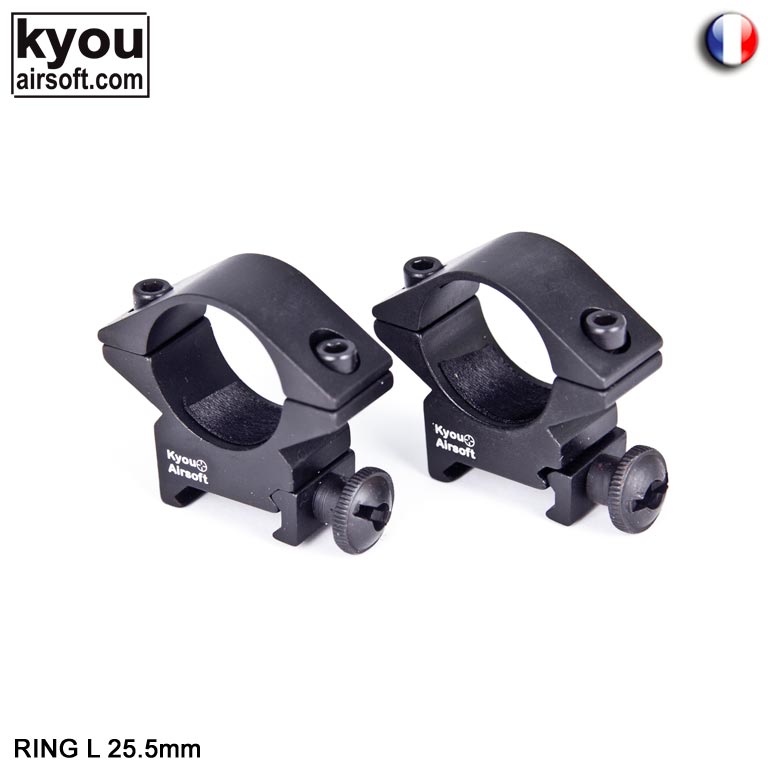 Kyou - Anneaux de lunette 25mm taille basse rail 22mm (la paire).