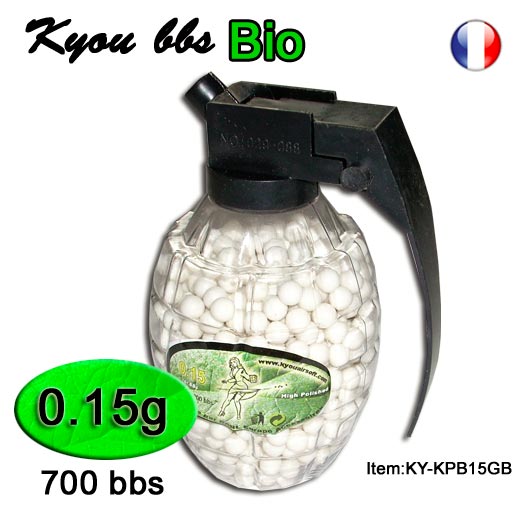 Kyou - KPB BIO 0.15g blanche Grenade de 700 bbs