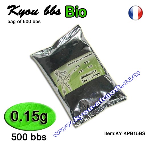 Kyou - KPB BIO 0.15g white - bag of 500 bbs