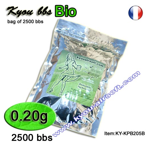 Kyou - KPB BIO 0.20g 0.5Kg, white (bag of 2500 bbs)