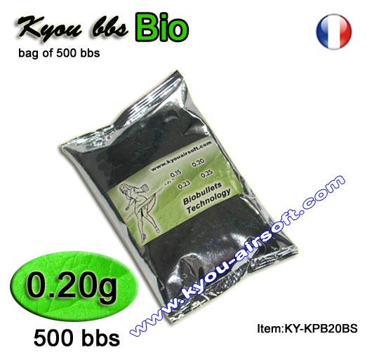 Kyou - KPB BIO 0.20g white - bag of 500 bbs