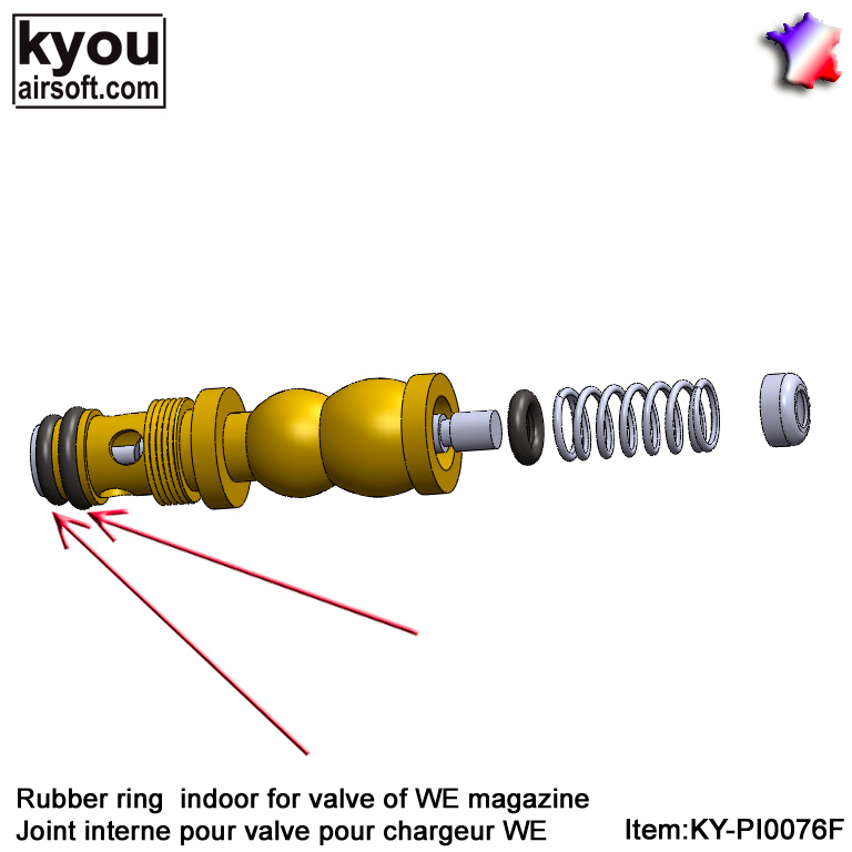 Kyou - Set rubber ring indoor for valve of WE magazin (Front)