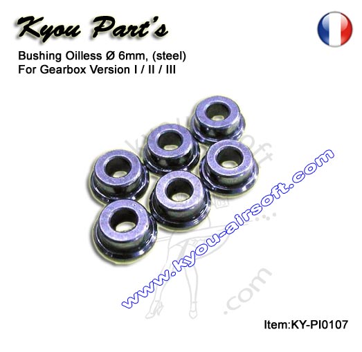 Kyou - Oiless bushing - Bague engrenage métal 6 mm pour AEG