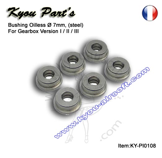 Kyou - Oiless bushing - Bague engrenage métal 7mm pour AEG