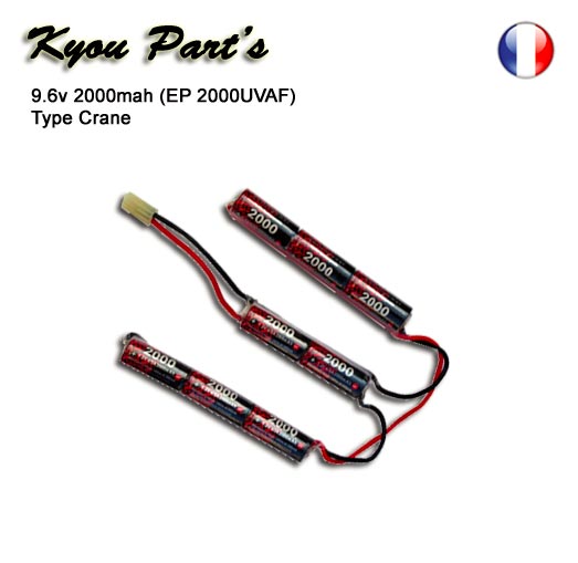 Kyou - Pack batterie 9.6v 2000mah (EP 2000UVAF) - Type Crane