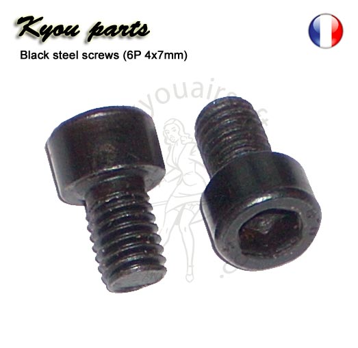 Black steel screws (6P 4x7mm), set of 2pcs
