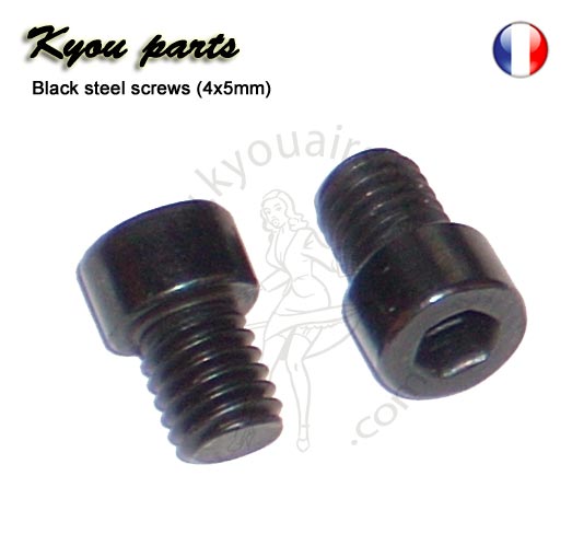 Black steel screws (6P 4x5mm), set of 2pcs