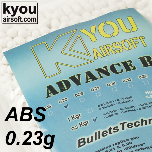 Kyou - ADVANCE ABS 0.23g 0.5Kg, white (bag of 2150 bbs)