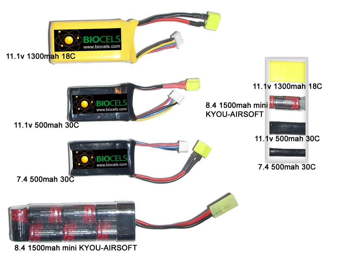 BIOCELS - Pack Lipo 2 stick - 7.4v - 1100Mah - 18C - Connecteur Mini Tamiya