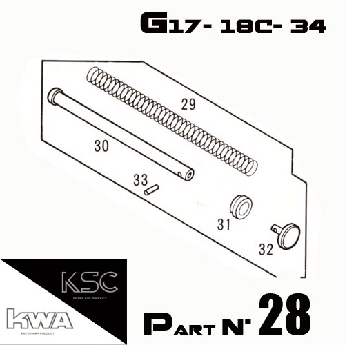 KWA / KSC - Recoil spring assembly G17-G18C-G34