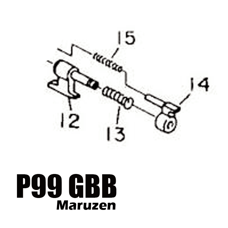 Maruzen - P99 GBB Assembly part number 12,13,14,15