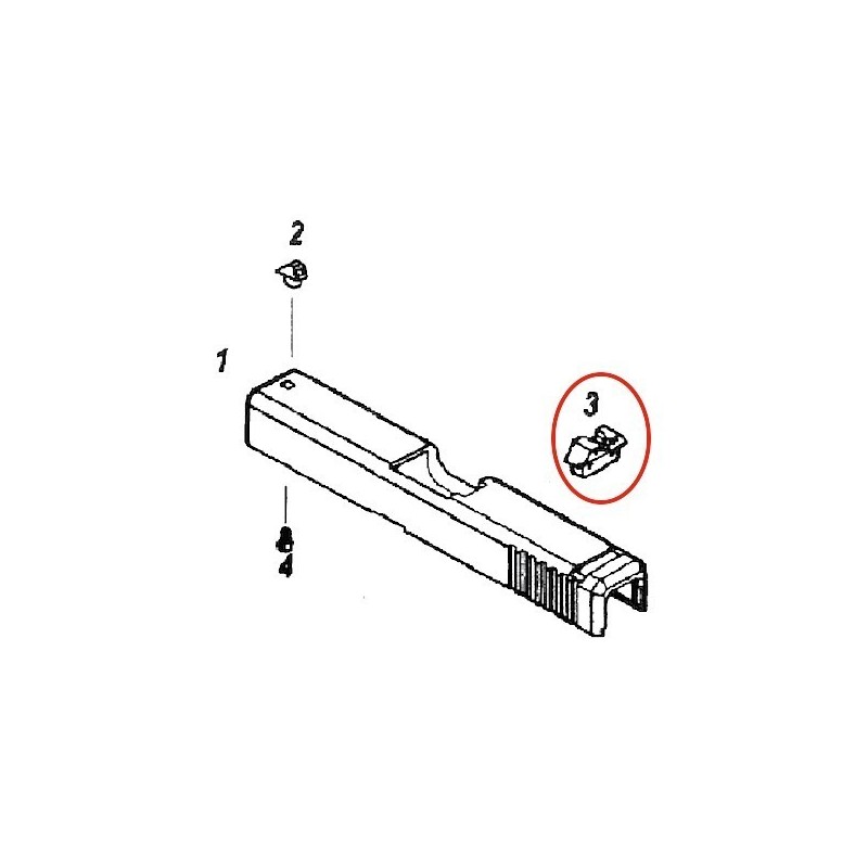 KJWORKS - G23 Part#3 rear sight