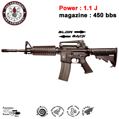 GG - GR16 Carbine Plastic BlowBack - EGR-16P-CAR-BBB-NCM - BK - 1.1J